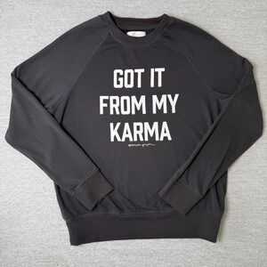 Spiritual Gangster Karma Women's Sweatshirt Large Charcoal Gray Pullover Raglan